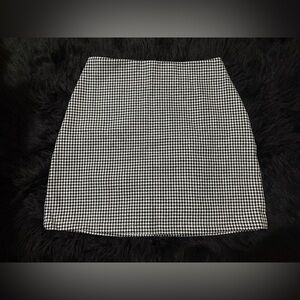 XS Black & White Plaid Zip Up High Waisted Mini Skirt